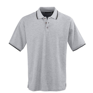 Ultraclub Men's Rib Collar Polo Shirts - Men's Polo Shirt with Rib Collar and Contrast Trim, 60% Cotton/40% Polyester, Gray, Size 4XL - 8545GRY4XL