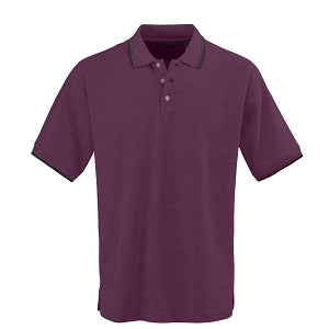 Ultraclub Men's Rib Collar Polo Shirts - Men's Polo Shirt with Rib Collar and Contrast Trim, 60% Cotton/40% Polyester, Wine / White, Size 4XL - 8545WNE4XL