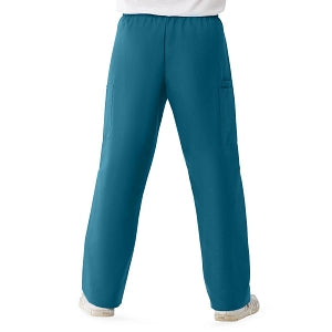 Medline ComfortEase Unisex Elastic Waist Cargo Scrub Pants with 3 Pockets - ComfortEase Unisex Elastic Waist Cargo Scrub Pants with 3 Pockets, Size L Regular Inseam, Caribbean Blue - 9351JCBLM