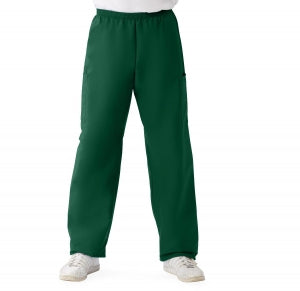 Medline ComfortEase Unisex Elastic Waist Cargo Scrub Pants with 3 Pockets - ComfortEase Unisex Elastic Waist Cargo Scrub Pants with 3 Pockets, Size 3XL Tall Inseam, Evergreen - 9351JEGLL