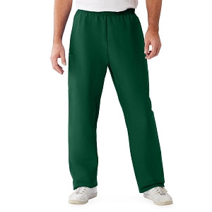 Medline ComfortEase Unisex Elastic Waist Cargo Scrub Pants with 3 Pockets - ComfortEase Unisex Elastic Waist Cargo Scrub Pants with 3 Pockets, Size M Tall Inseam, Evergreen - 9351JEGML