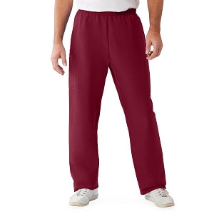 Medline ComfortEase Unisex Elastic Waist Cargo Scrub Pants with 3 Pockets - ComfortEase Unisex Elastic Waist Cargo Scrub Pants with 3 Pockets, Size L Regular Inseam, Wine - 9351JWNLM