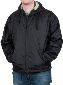 Ultraclub Fleece-Lined Hooded Jackets - Unisex Fleece-Lined 100% Nylon Hooded Jacket, Black, Size L - 937BLKL