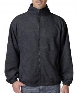 Ultraclub Men's Fleece Jackets - Unisex 100% Polyester Fleece Jacket, Charcoal, Size 4XL - 938CHR4XL