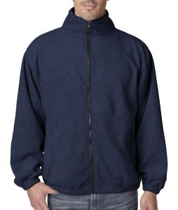 Ultraclub Men's Fleece Jackets - Unisex 100% Polyester Fleece Jacket, Navy, Size 4XL - 938NVY4XL