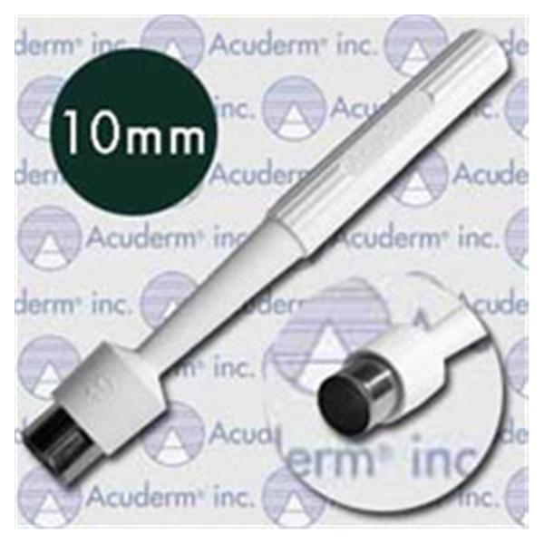 Acuderm Bpsy Pnch Drml Acu-Punch 10mm Rbd Hlw Hndl SS Bld Disp Strl 50/Bx