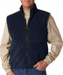 Ultraclub Men's Fleece Vests - DBD-VEST, FLEECE, ZIP, BLACK, SMALL, MENS - 940BLKS