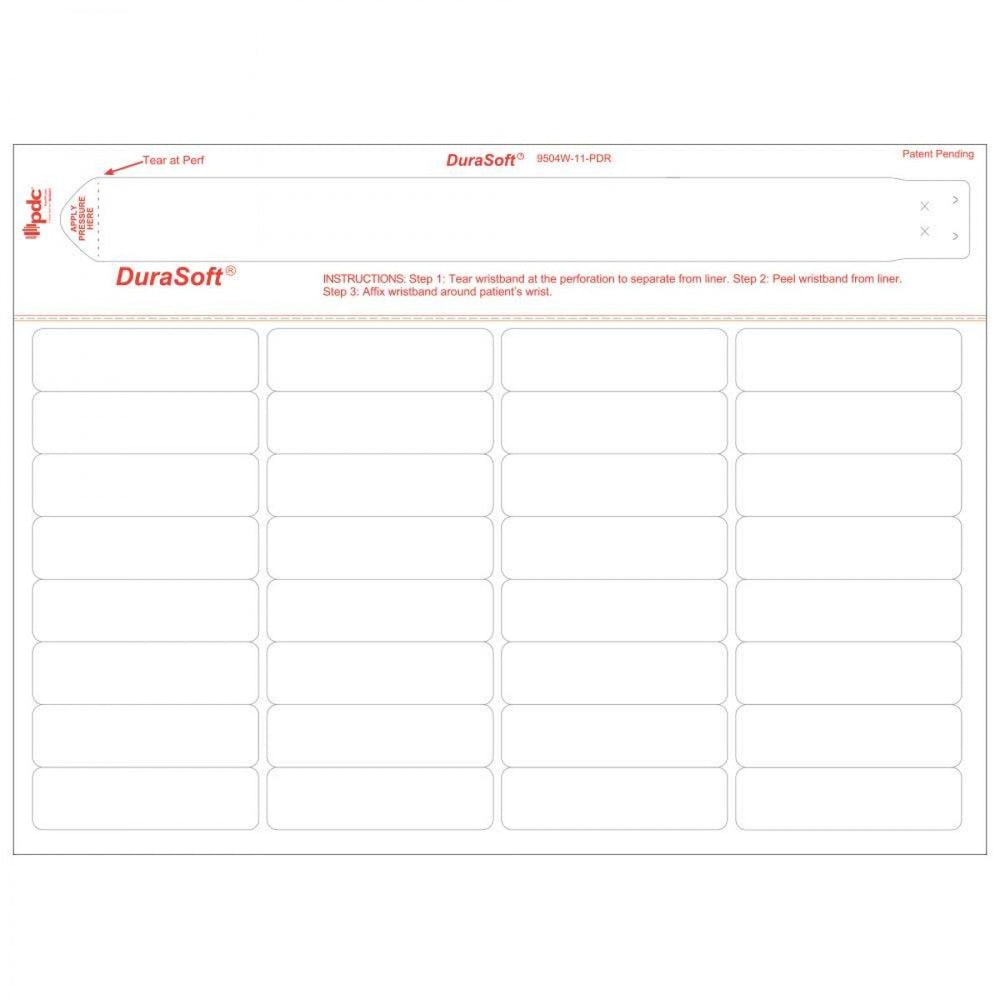 Durasoft Wristband And Labels 32 Labels, 1 Wristband 1000 Sheets/Case Drop In Replacement For Standard Register A7015D