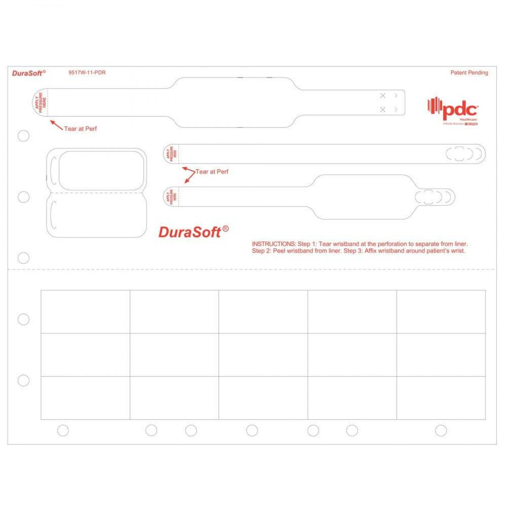 Durasoft Tendercare Wristband And Labels 15 Labels, 1 Pediatric & 1 Infant Wristbands, 2 Tags, 1 Extender 1000 Sheets/Case Drop In Replacement For Lb2-Ped-L3