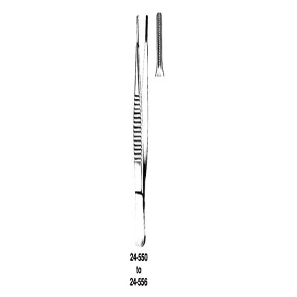 Miltex-Integra Miltex Forcep Tissue Debakey 6" 2.5mm Wd Atrmtc Tp Serrated Strt SS Ea