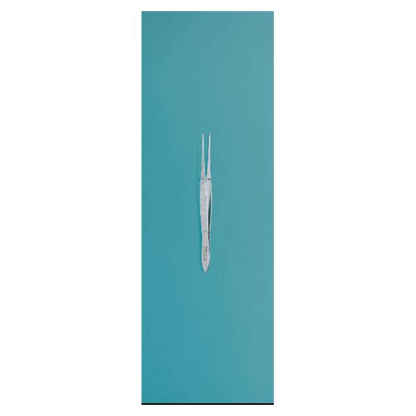 Miltex-Integra Miltex Forcep Tissue Iris 4" 0.8mm Wide Tip Straight 1x2 Teeth SS Ea