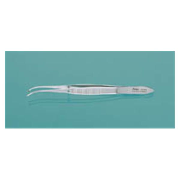 Miltex-Integra Miltex Forcep Tissue Iris 4" 0.8mm Wide Tip Half Curve 1x2 Teeth SS Ea