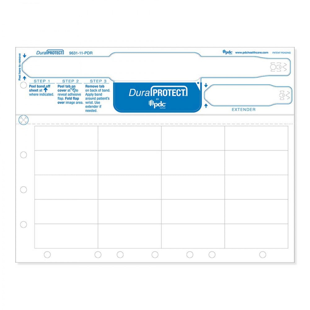 Laminate Shield Laser Wristband Tamper Evident 20 Labels Per Sheet; 2.5" X 1" 1000 Sheets/Case; 8.5" X 11"