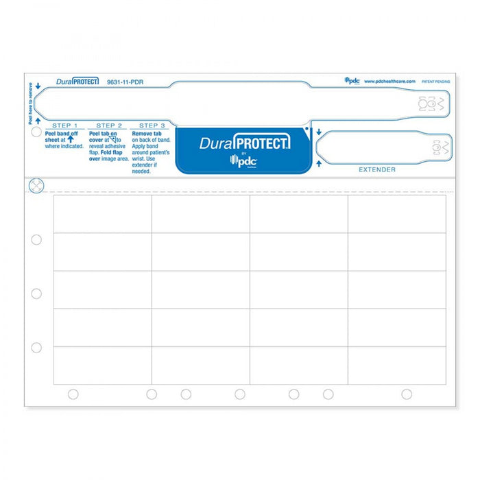 Laminate Shield Laser Wristband Tamper Evident 20 Labels Per Sheet; 2.5" X 1" 1000 Sheets/Case; 8.5" X 11"