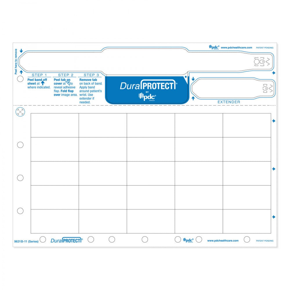 Laminate Shield Laser Wristband Adult Wristband, Extender And Labels Tamper Evident 25 Labels Per Sheet; 2.5" X 1" 1000 Sheets/Case; 8.5" X 11"