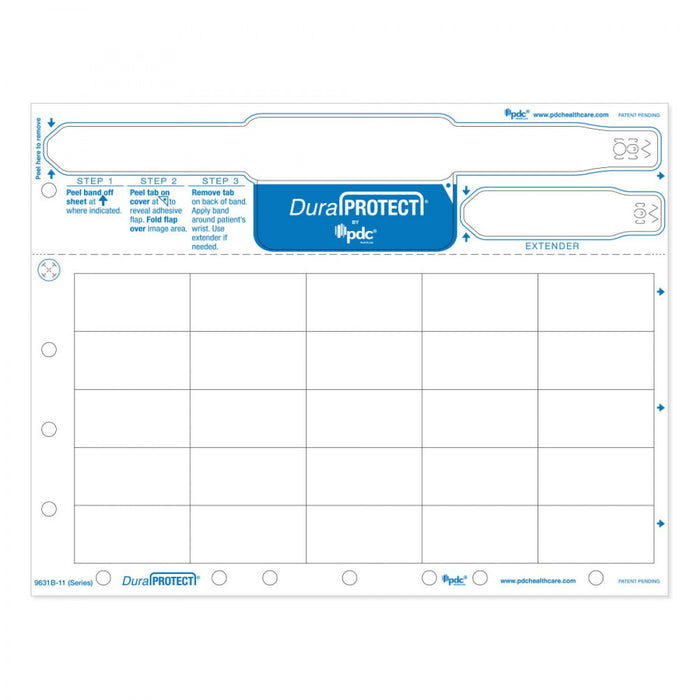 Laminate Shield Laser Wristband Adult Wristband, Extender And Labels Tamper Evident 25 Labels Per Sheet; 2.5" X 1" 1000 Sheets/Case; 8.5" X 11"