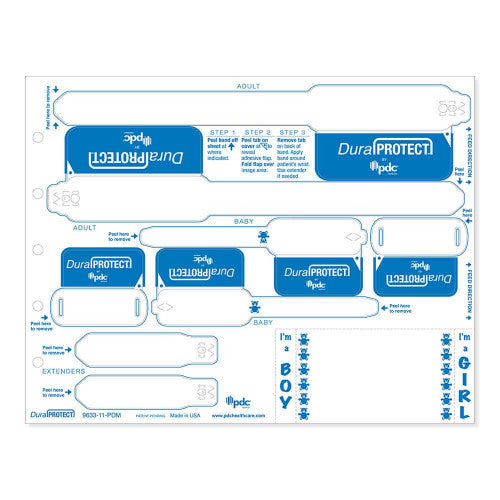 PDC Healthcare Duraprotect Mother Father Baby Laser Wristband - 9633-11-PDM