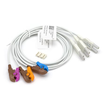 Burdick ECG Patient Cables - Replacement Lead Set, AHA, V4-V6 with Clips, for WAM or AM12, Gray - 9293-047-66