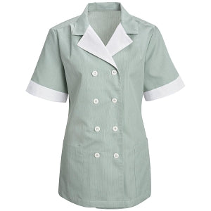 Vf Workwear-Div / Vf Imagewear (W) Ladies Double-Breasted Lapel Tops - Double Breasted Women's Tunic, Hunter Green, Stripe, Size S - 9S03HUS