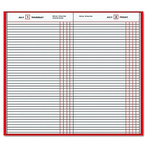 At-A-Glance Daily Diaries - Standard Recycled 7.69" x 12.13" Daily Diary, Red - SD377-13