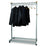 Encompass Coat Stands - 2-Sided Coat Rack with 2 Shelves, 6 Hangers, 6 Hooks, Silver Steel / Wood - PMLUX6