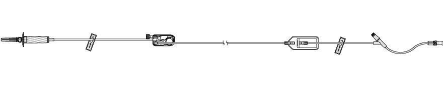 ICU Medical PlumSet Administration Set without Filter - PlumSet Clave Primary Administration Set, Y-Site, 0.2 Micron Filter, PE-Lined Tubing, Non-DEHP, 104" - 14255-28