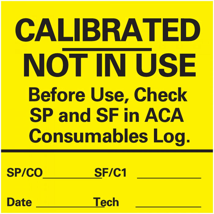 Label Paper Permanent Calibrated Not In 1" Core 2" X 2 Yellow 1000 Per Roll