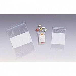 Action Bag 2 Mil Reclosable Zip Bags - White Block Reclosable Zip Bag, 2 mil, 3" W X 5" H - 85251-85029