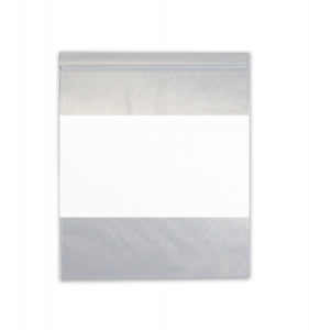 Action Bag 2 Mil Reclosable Zip Bags - White Block Reclosable Zip Bag, 2 mil, 9" W X 12" H - 85251-85034