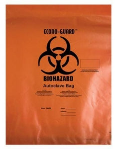 Action Health Econo-Guard Autoclave Bags - Autoclave Biohazard Bag, Orange, 2 Mil, 19" x 23" - ACO19X23