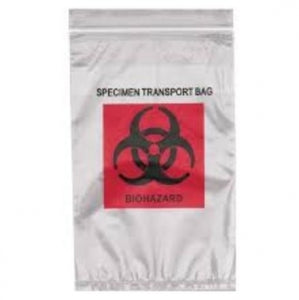 Action Bag Company Econo-Zip Specimen Transport Bags - Econo-Zip Transport Bag, Specimen, Clear, Red and Black Biohazard Imprint, 3 Wall, 6" x 9" - STB60917