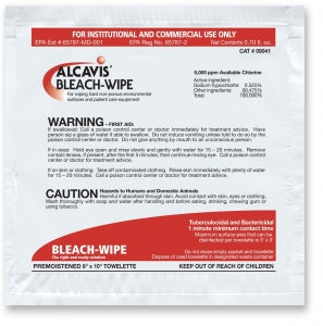 Angelini Pharma Bleach Wipes - Bleach, 1:10, 8" x 10", Individual - 09041