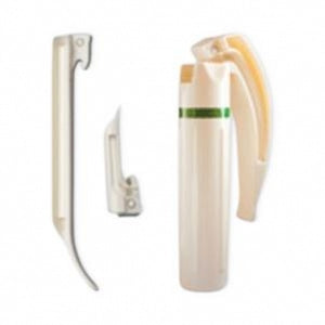 ADC Macintosh Disposable Laryngoscope Set - Miller Satin Disposable Laryngoscope Set with No. 0, 1, 2 and 3 Blades, 4 LED Disposable C Battery Handles and 4 AAA Batteries - 4089DN