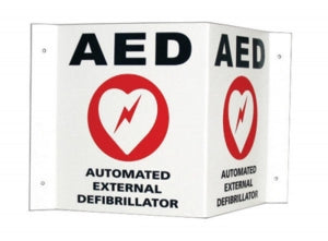 Cardiac Science Inc Wall Mount Sign identifying location of AED - AED 3-D Wall Sign - 168-6002-001