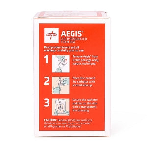 Medline Aegis CHG-Impregnated Foam Disc - Aegis CHG-Impregnated 1" Foam Disk Dressing in Sleeve with 7 mm Hole - AEG017S