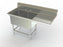 Aero Manufacturing Stainless Steel Sinks - Double Sink, NSF Certified, with Right Drain B, 24" x 24" - 2F2-2424-24R