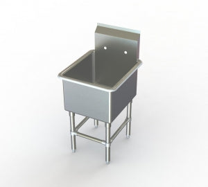 Aero Manufacturing Stainless Steel Sinks - Single Sink, NSF Certified, Stainless Steel, 21" x 24" - 3F1-2124