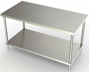 Aero Manufacturing Work Tables - Stainless Steel Work Table, with Shelf, 50" x 97" - 3TS-5097