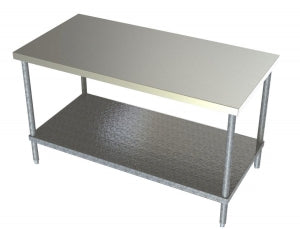 Aero Manufacturing Work Tables - Stainless Steel Work Table, with Galvanized Shelf, 24" x 72" x 35" - 4TG-2472