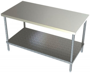 Aero Manufacturing Work Tables - Stainless Steel Work Table, with Galvanized Shelf, 30" x 36" x 35" - 4TG-3036