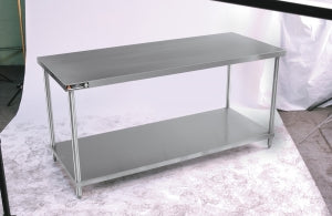 Aero Manufacturing Work Tables - Stainless Steel Work Table, with Galvanized Shelf, 30" x 60" x 35" - 4TG-3060