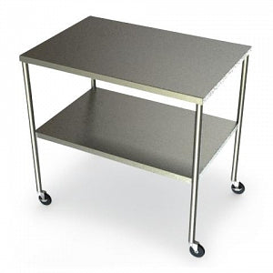 Aero Manufacturing Instrument Tables with Shelf - Stainless Steel Instrument Table, with Shelf, 16" x 30" x 34" - CS-1630