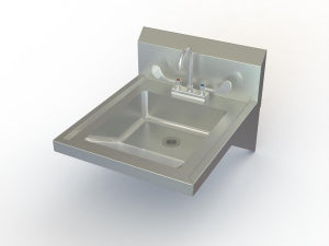 Aero Manufacturing Stainless Steel Sinks - Stainless Steel Hand Sink, ADA, Deck Mounted, Faucet - HSADAD