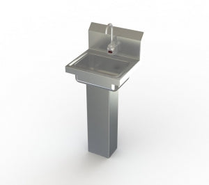 Aero Manufacturing Stainless Steel Sinks - Stainless Steel Hand Sink, Pedestal Base, Electronic Faucet - HSBE