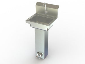 Aero Manufacturing Stainless Steel Sinks - Stainless Steel Hand Sink, Pedestal Base, Foot Pedals - HSB