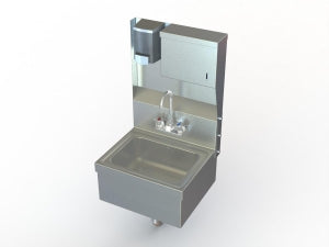 Aero Manufacturing Stainless Steel Sinks - Stainless Steel Hand Sink, Faucet, Soap / Towel Dispenser - HSDTA