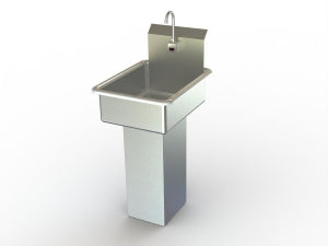 Aero Manufacturing Stainless Steel Sinks - Stainless Steel Lavatory Hand Sink, Base Mounted, Electronic Faucet - LBE