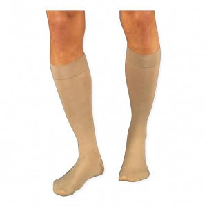 BSN Medical Jobst Knee-High Closed-Toe Compression Stockings - Unisex Knee High Closed Toe Compression Stocking, Size L, Beige - 114632