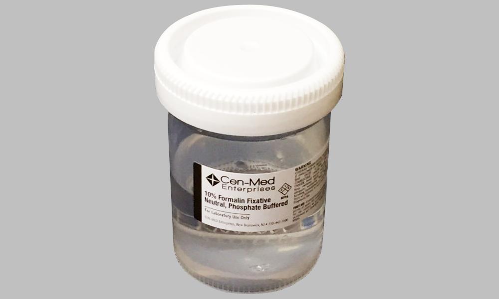 Cenmed Enterprises Formalin Half-Filled Containers - Buffered Formalin, Half Filled, 10%, 8 oz. - 320208