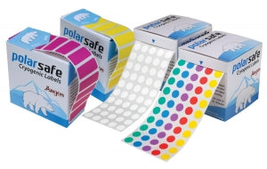 Argos PolarSafe Cryogenic Storage Labels - WHITE DOTS, FOR 2-5ML TUBES - L1291